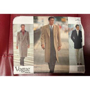 Vogue 2613 Men’s Coat Loose Fitting Straight Lined Coat Below Hip Or Below Hip
